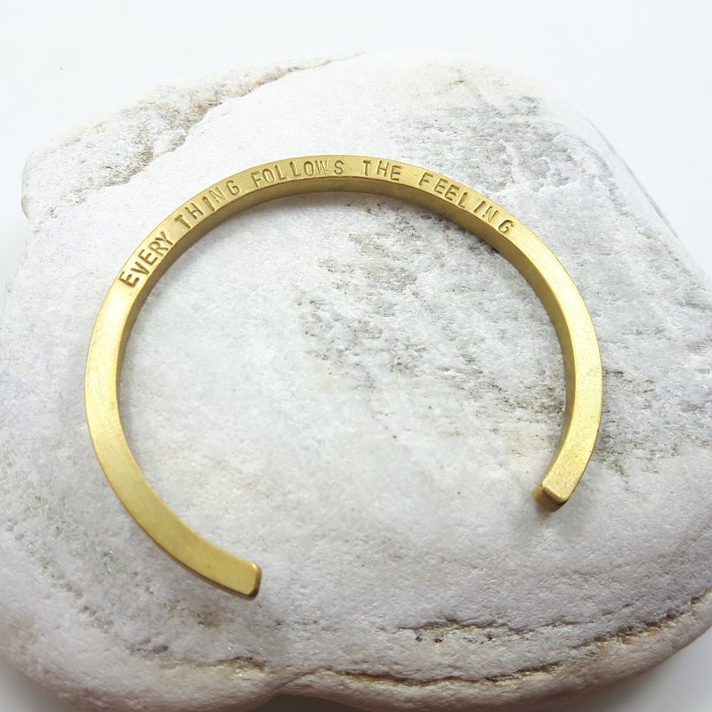 M1款-黄铜手环-御匠专属敲饰-定制敲字-手工DIY - 手链/手环 - 铜/黄铜 金色