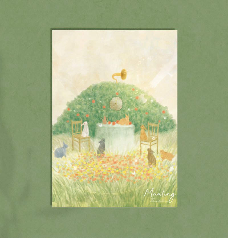 插画明信片 - 音乐森林里的兔子们 - 卡片/明信片 - 纸 