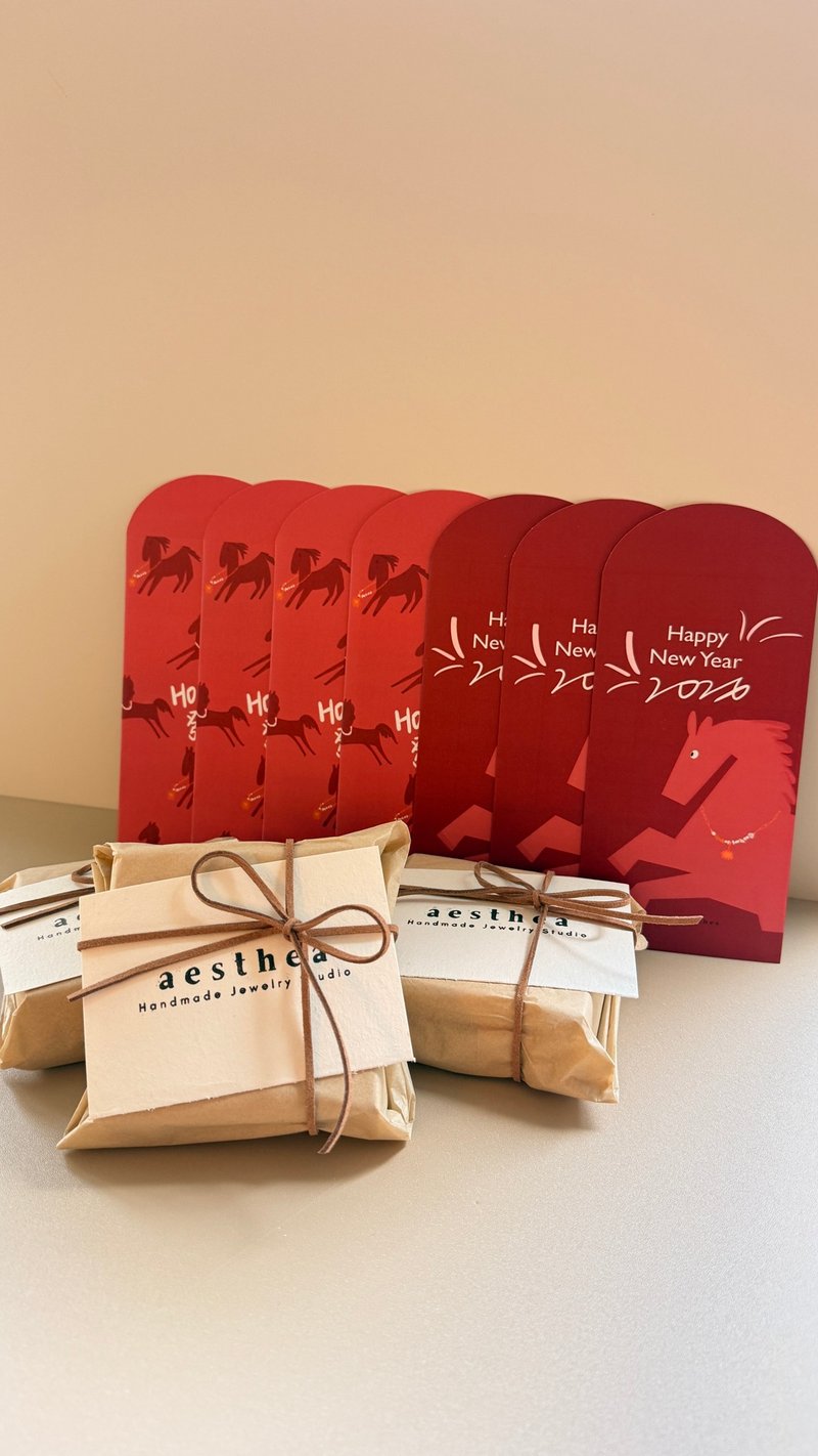 【新年限定 千元福袋】马年限定饰品礼盒组 赠限量手绘红包袋 - 项链 - 珍珠 金色