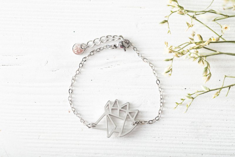 抗敏医疗钢 几何手链系列-刺猬 - 手链/手环 - 不锈钢 银色