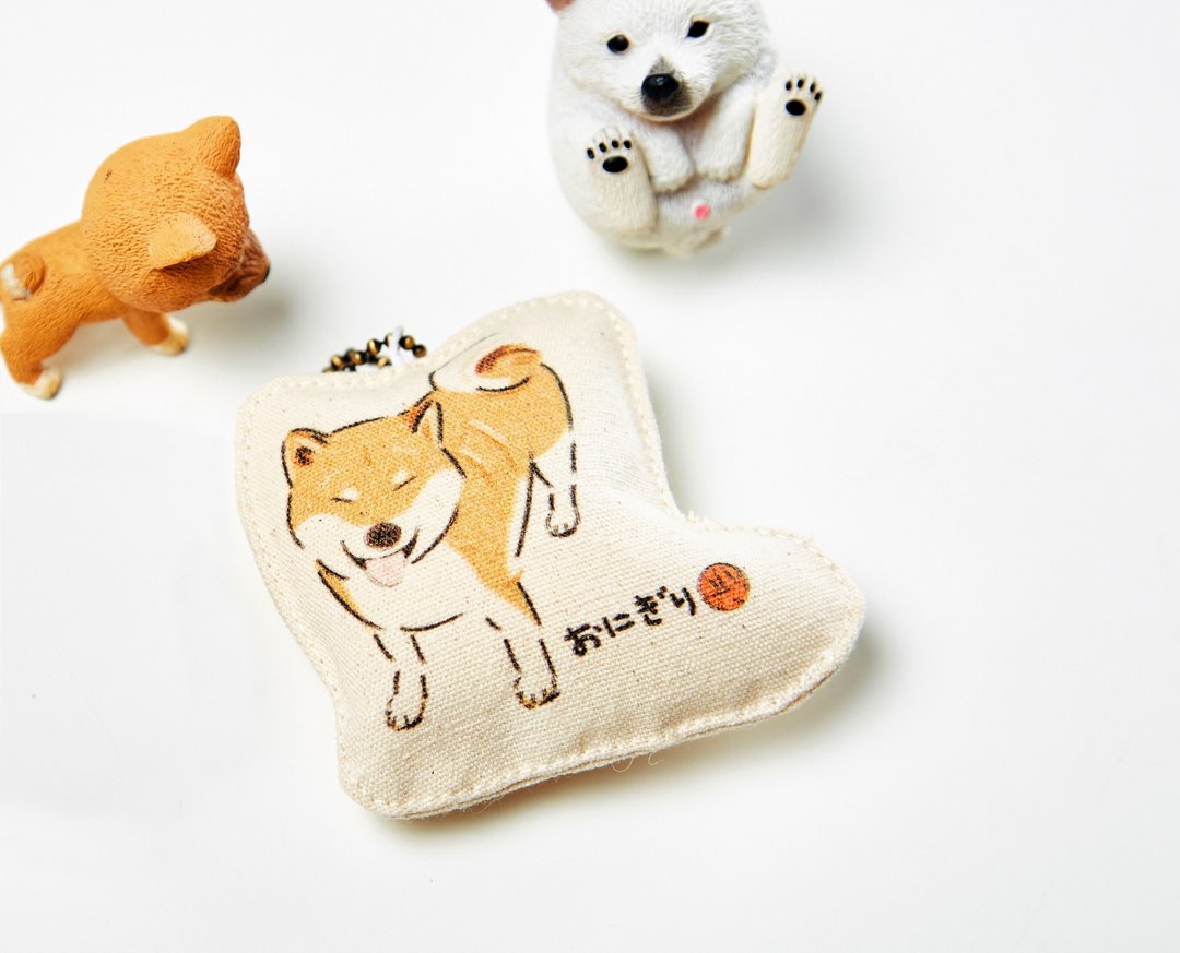小饭团  柴柴小吊饰  柴犬吊饰  笑笑柴 [限量] - 其他 - 棉 金色