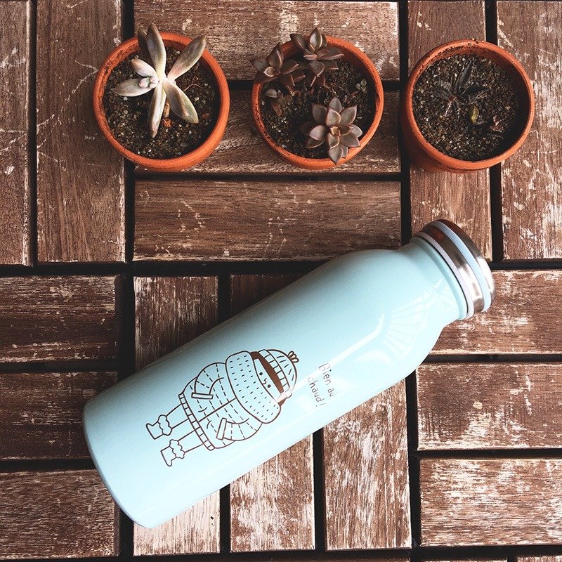 FiFi牛奶保温瓶450ml-蓝色 - 水瓶/水壶 - 其他金属 多色