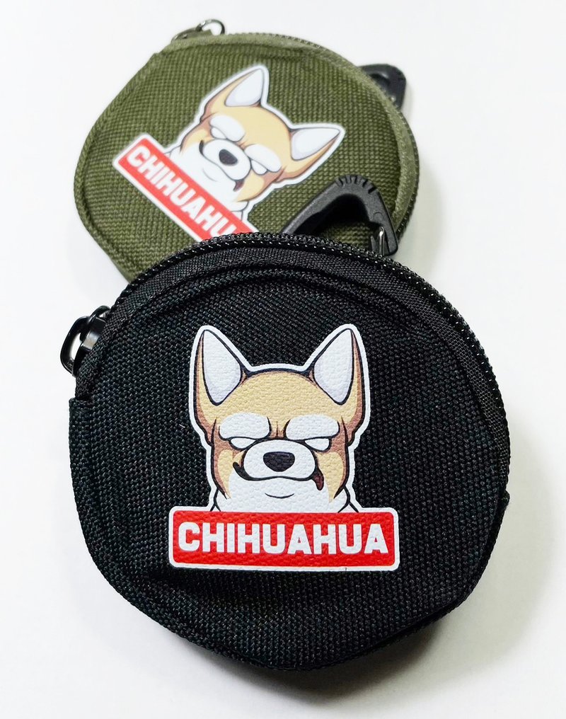 吉娃娃口袋零钱包  拉链零钱包 圆形小物零钱包 耳机包 - 零钱包 - 亚麻 黑色