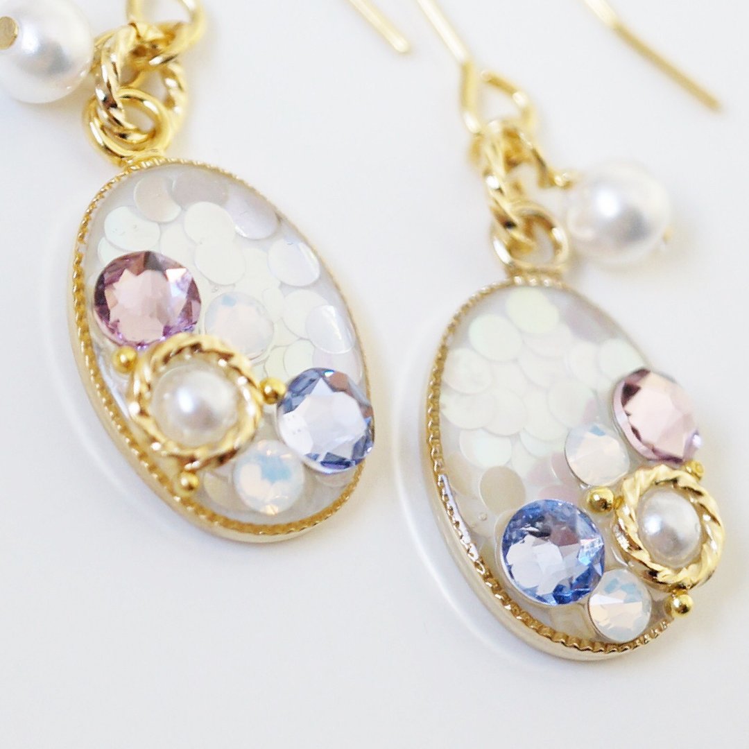 Book / Mermaid swarovski earrings / Clip-On - 耳环/耳夹 - 宝石 紫色