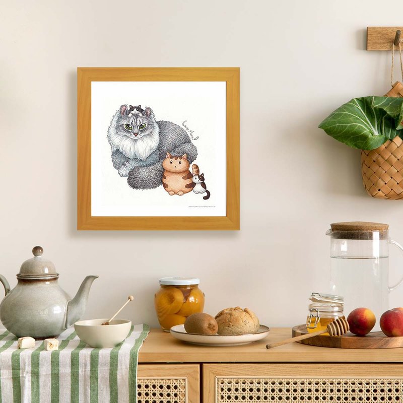 【COCO的好麻吉】猫疯子/含框/博物馆级艺术微喷/复制画 - 海报/装饰画/版画 - 纸 灰色