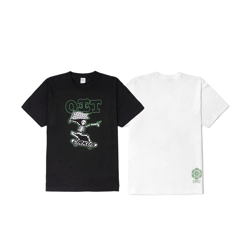 odd CIRKUS x OIT SKELETON CLASSIC TSHIRT  图像短TEE - 黑/白 - 男装上衣/T 恤 - 棉．麻 黑色