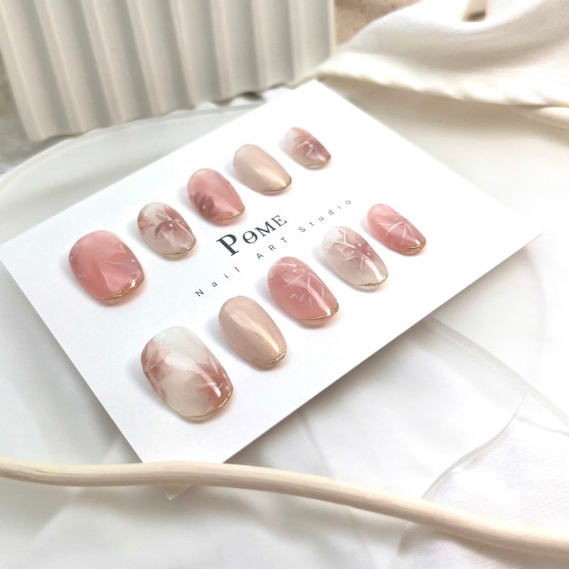 手工穿戴甲 | 樱染时光 | 综合甲型下单区 - 其他 - 其他材质 粉红色