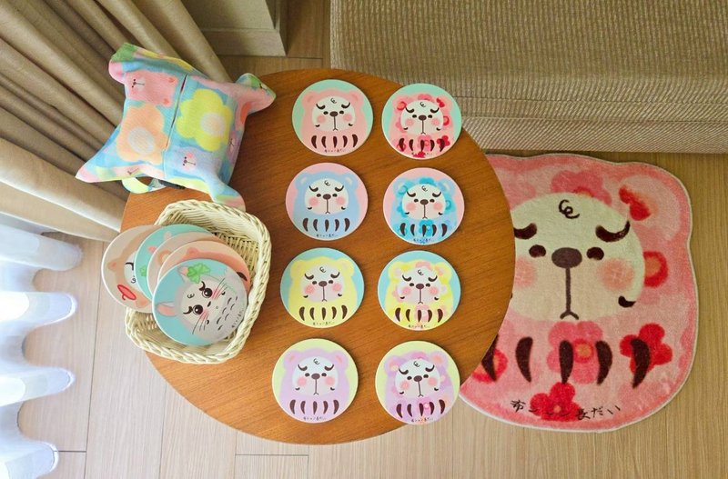 福神熊 陶瓷杯垫 吸水防滑杯垫 - 杯垫 - 陶 