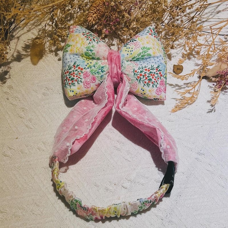 大云朵发带/亲子发带/蝴蝶结发带/宝宝发带 - 婴儿帽/发带 - 棉．麻 白色