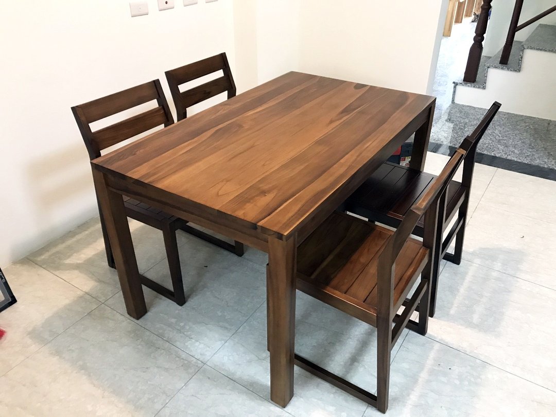 柚木餐桌餐台 办公桌 新希洛马全原木实木 上漆设计感 民宿餐厅 - 餐桌/书桌 - 木头 咖啡色