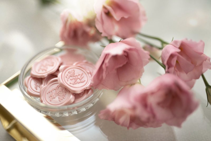 公版－封蜡贴 / 火漆蜡贴 / 喜帖封口贴纸 ( With Love ) - 贴纸 - 蜡 多色