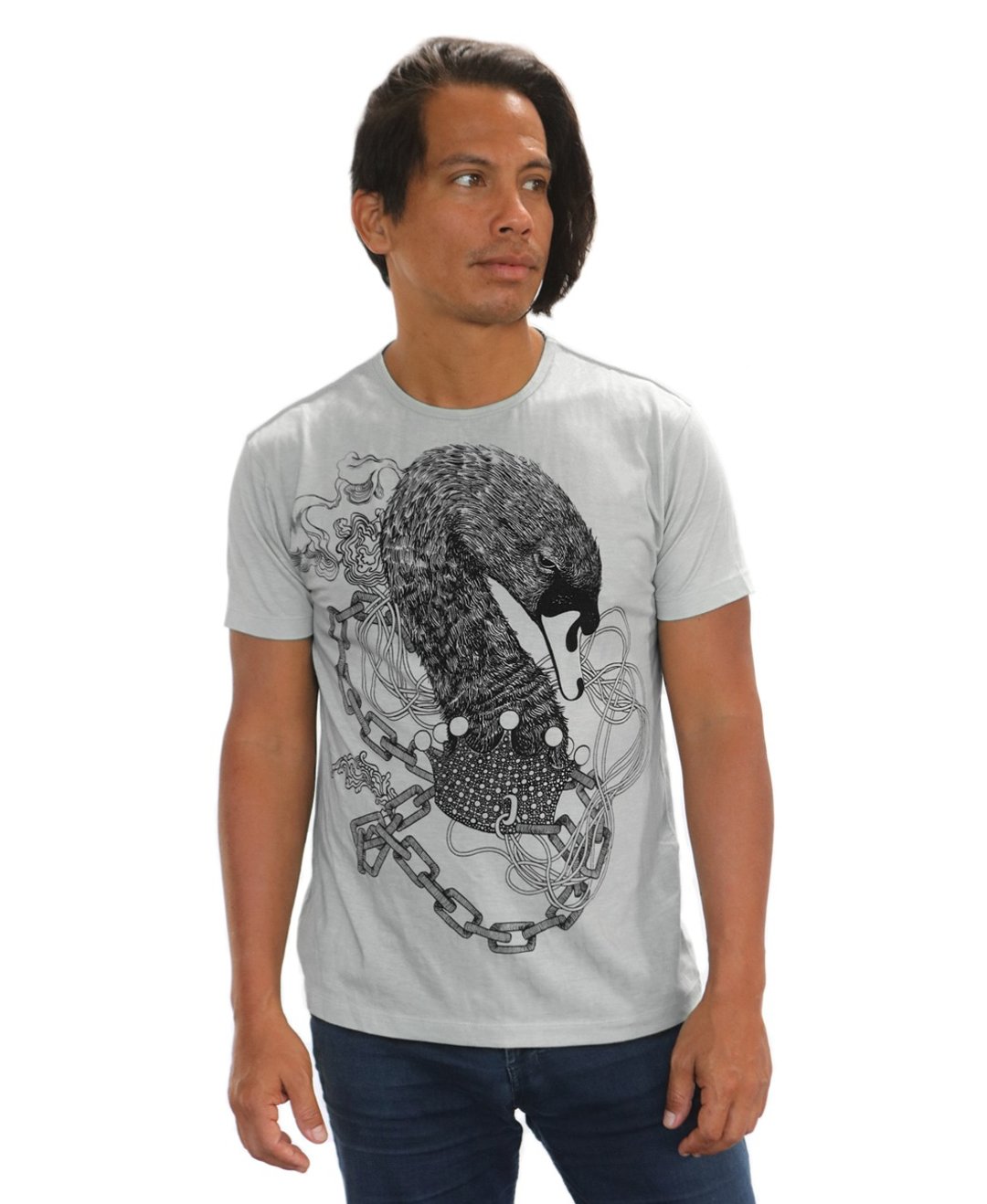 Black Swans Mens Top - 男装衬衫 - 棉 