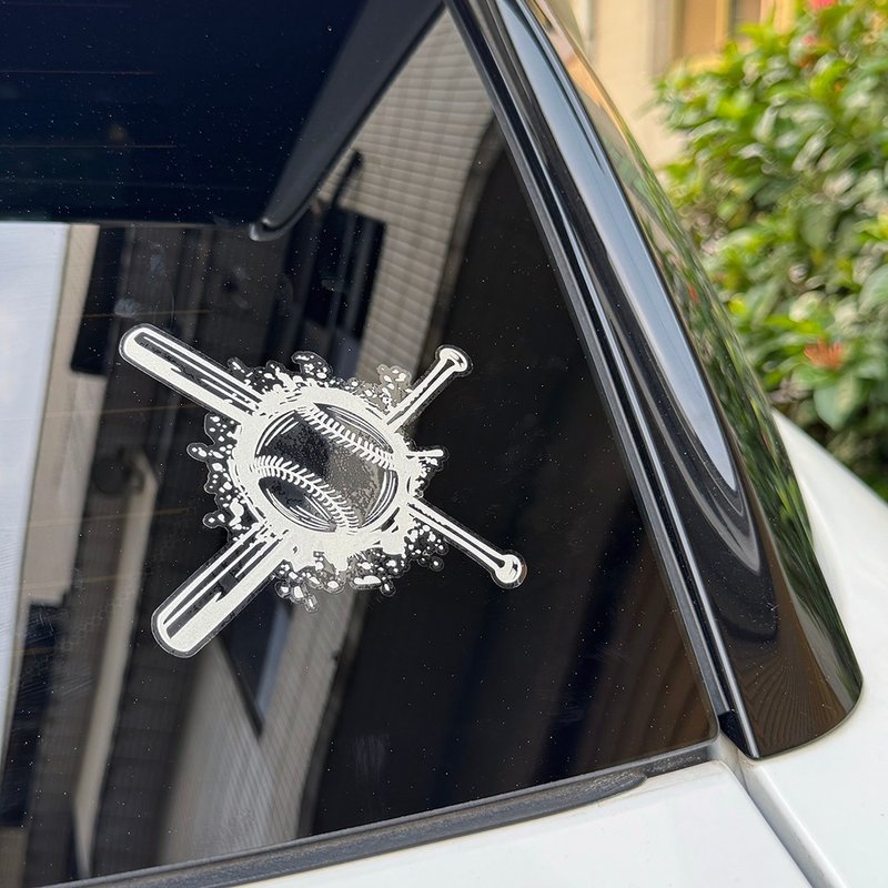 棒球 运动 车贴 反光贴纸 汽车贴纸 防水耐晒 玻璃 撕除不残胶 - 卡片/明信片 - 防水材质 
