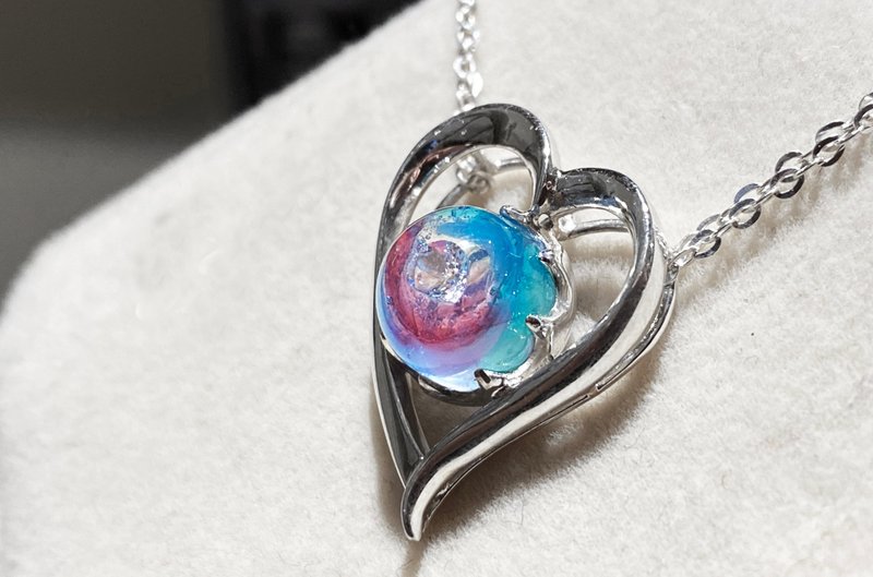 宠物纪念骨灰.毛发琉璃饰品 镂空爱心款- - 项链 - 琉璃 