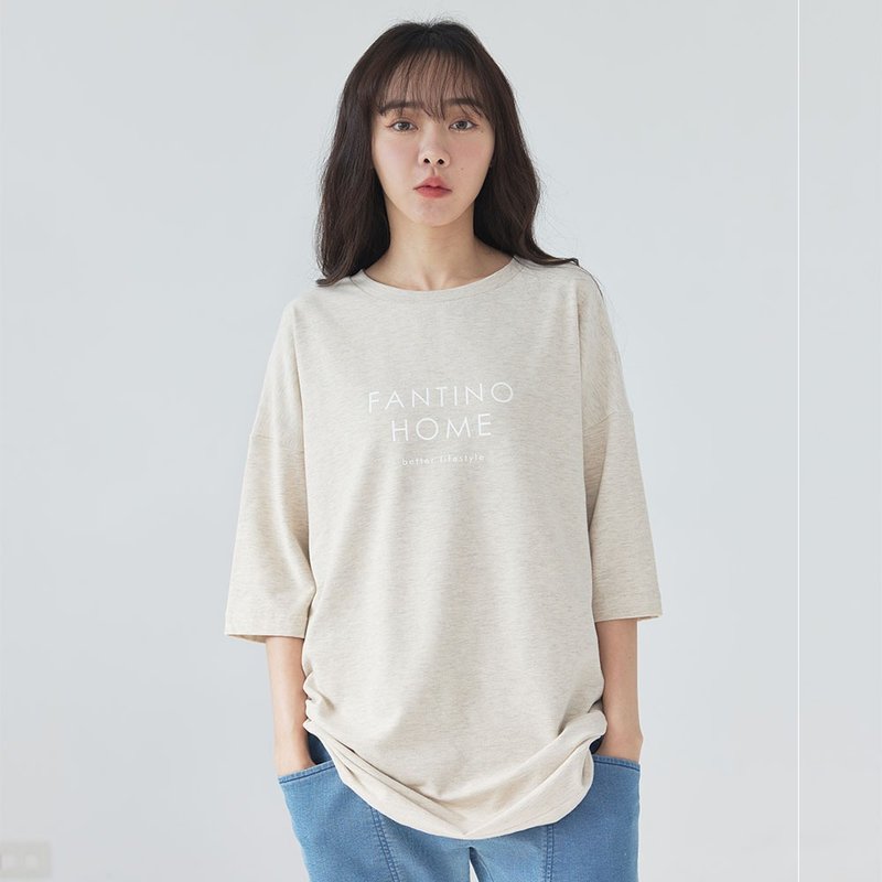 MIT有机棉长版短袖LOGO上衣-共3色 - 女装 T 恤 - 棉．麻 多色