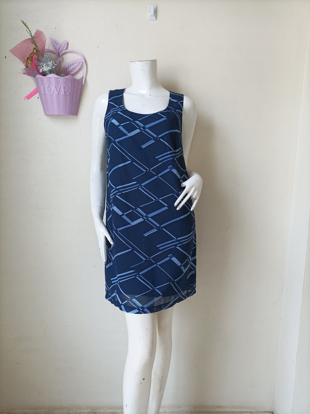 1990s United Colors of Benetton Mini Dress Size M - 洋装/连衣裙 - 聚酯纤维 