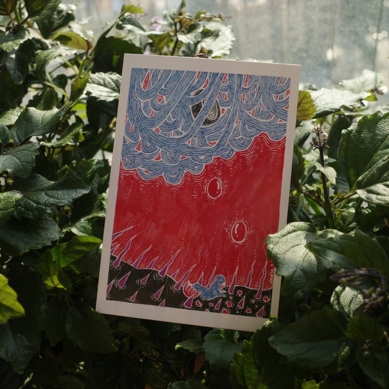 新生 原创手绘插画系列 明信片 148*100mm 1张 - 卡片/明信片 - 纸 多色