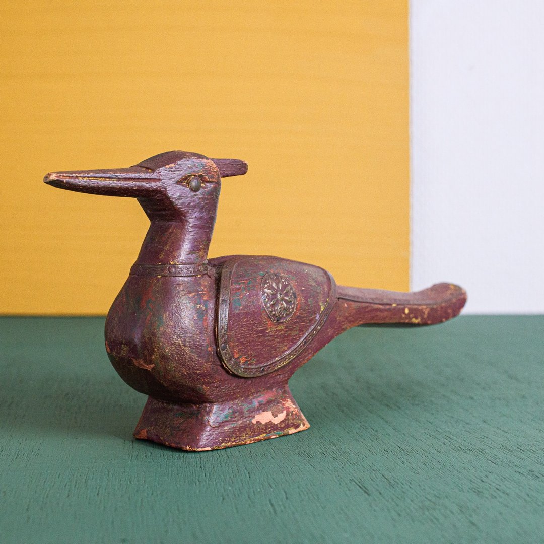 wood metal bird - 摆饰 - 木头 