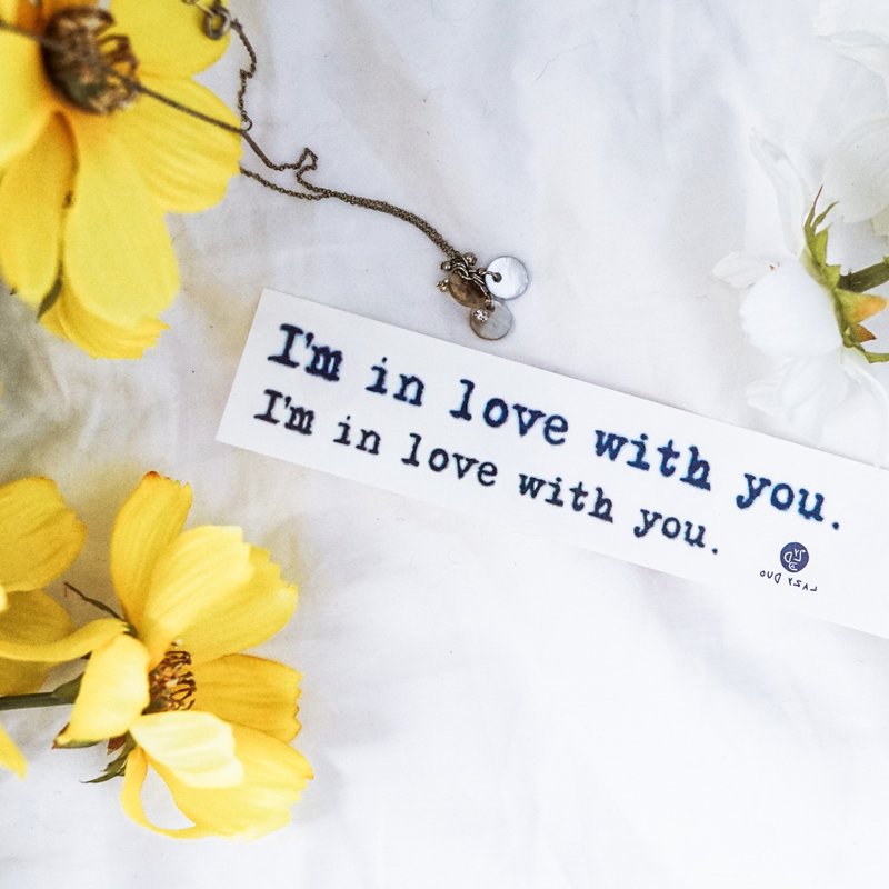 简约英文字句子语录恋爱情人节剌青纹身贴纸持久防敏感印水纸情侣 - 纹身贴 - 纸 黑色