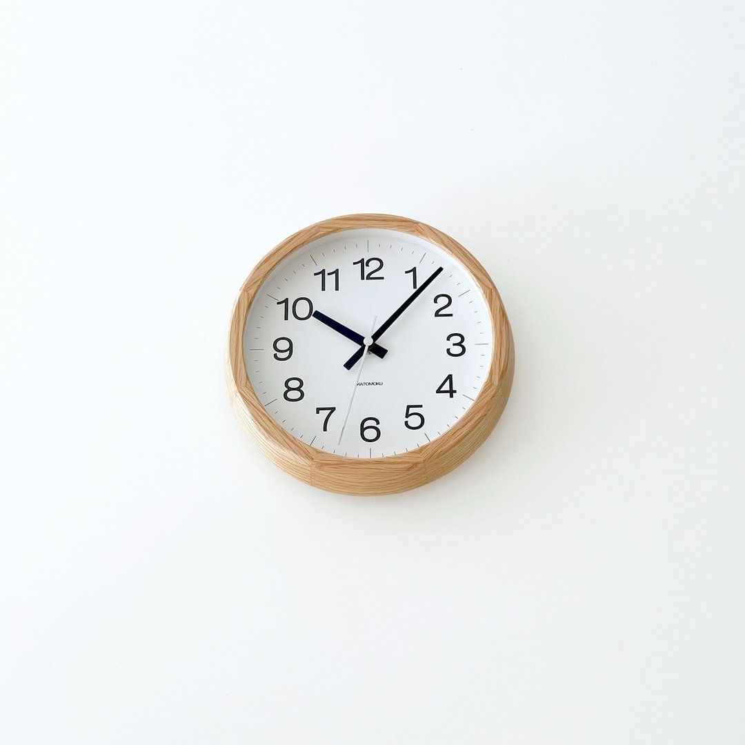 KATOMOKU muku clock 16 S尺寸 橡木 (km-108OA) 挂钟 日本制造 - 时钟/闹钟 - 木头 卡其色