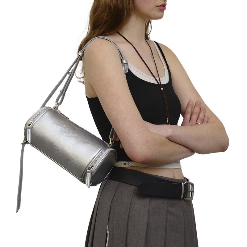 韓國製 MUR Rollpocket 手袋/單肩包/手提袋 (Silver) - 侧背包/斜挎包 - 环保材料 