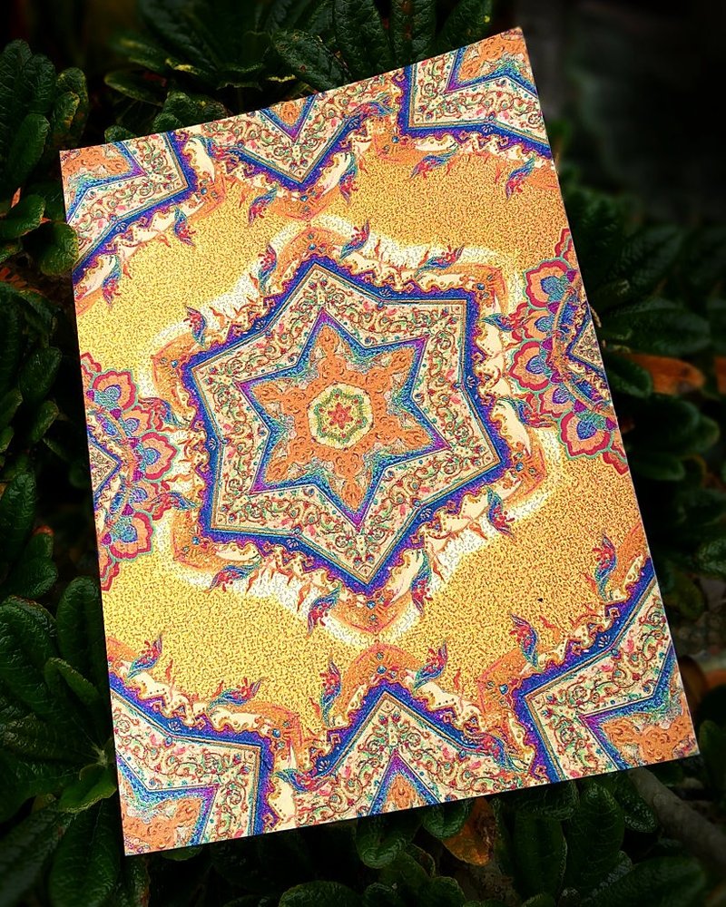 .六角金星.几何图腾 烫印绘卡 - 卡片/明信片 - 纸 