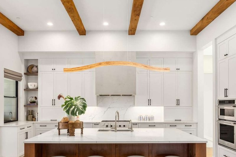 木质吊灯 线性吊灯 弧形吊灯 厨房岛灯 - 灯具/灯饰 - 木头 