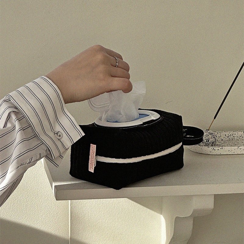 湿软卫生纸收纳套 _ 黑色 - 纸巾盒 - 棉．麻 黑色