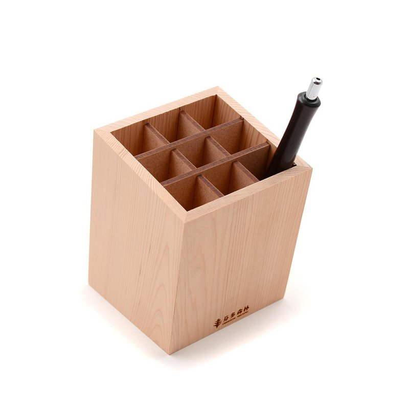 台湾桧木笔筒舱|接受中英文刻字照片转刻打造桌面专属文具收纳盒 - 笔筒/笔座 - 木头 金色