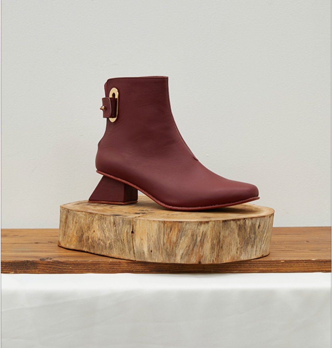 2.4 THE VOYAGE BOOTIE / BURGUNDY - 女款休闲鞋 - 真皮 红色