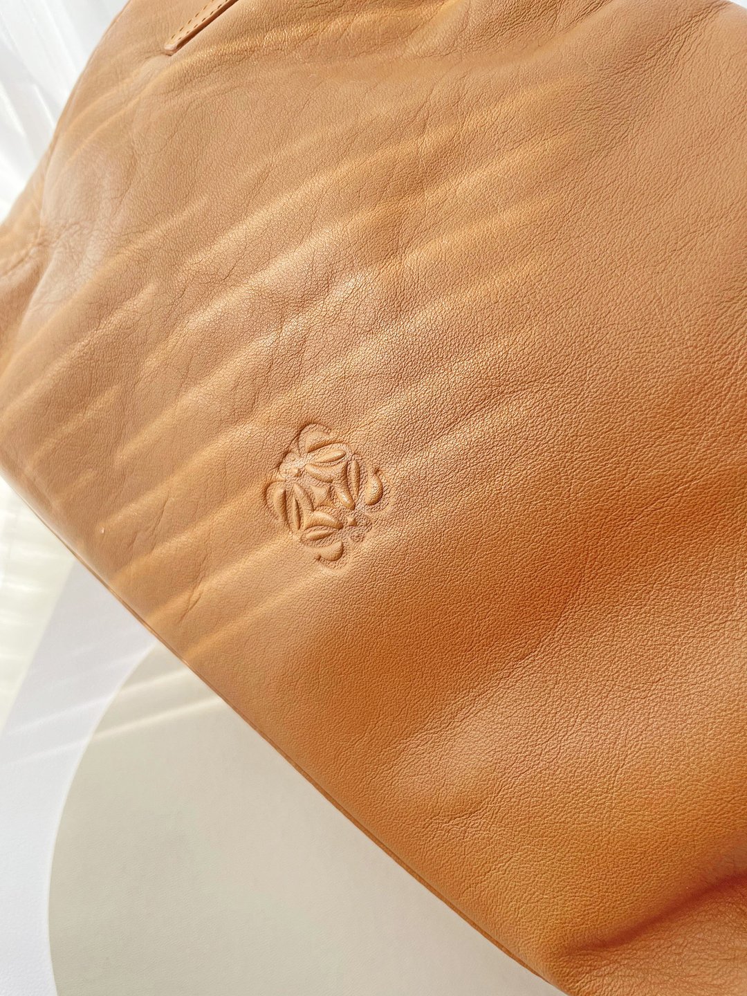中古美品 Loewe 蜜糖南瓜 托特包单肩包侧背包束绳包束绳袋通勤包 - 侧背包/斜挎包 - 真皮 橘色