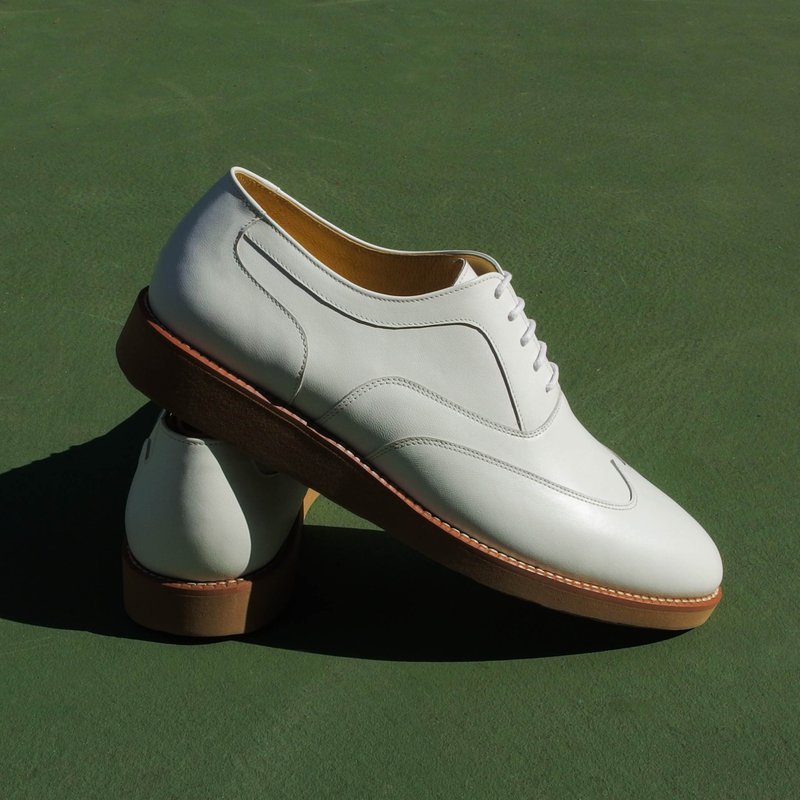 素面牛津休闲鞋 / Hybrid Oxford Sneaker - 男款休闲鞋 - 真皮 白色