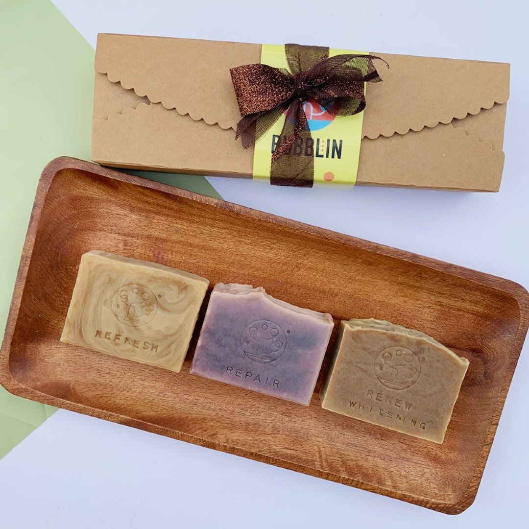 【亲青好礼】药草系手工皂 | 礼盒3入一组Herb Soap - 肥皂/手工皂 - 其他材质 卡其色