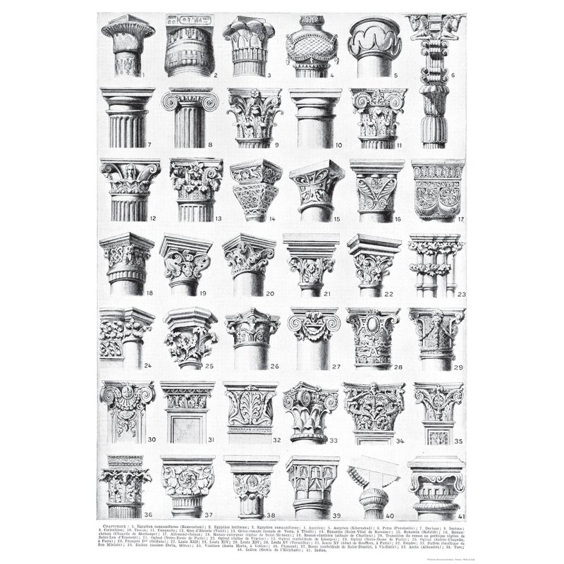 意大利 IFI 海报 经典柱式建筑学 - 墙贴/壁贴 - 纸 多色