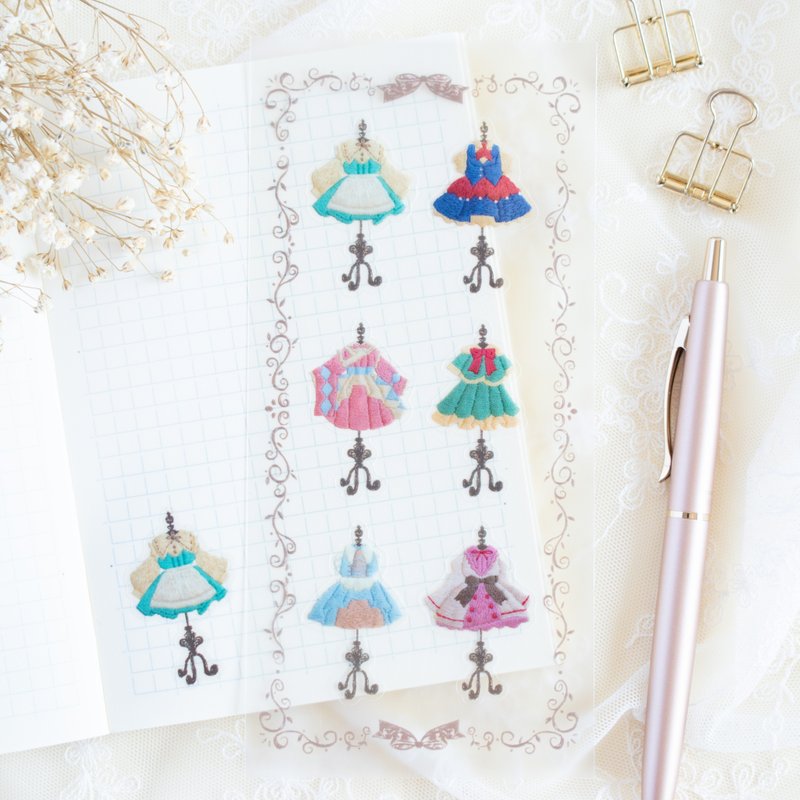 PETシール - お洋服の刺繍 2シート入 - 贴纸 - 塑料 粉红色