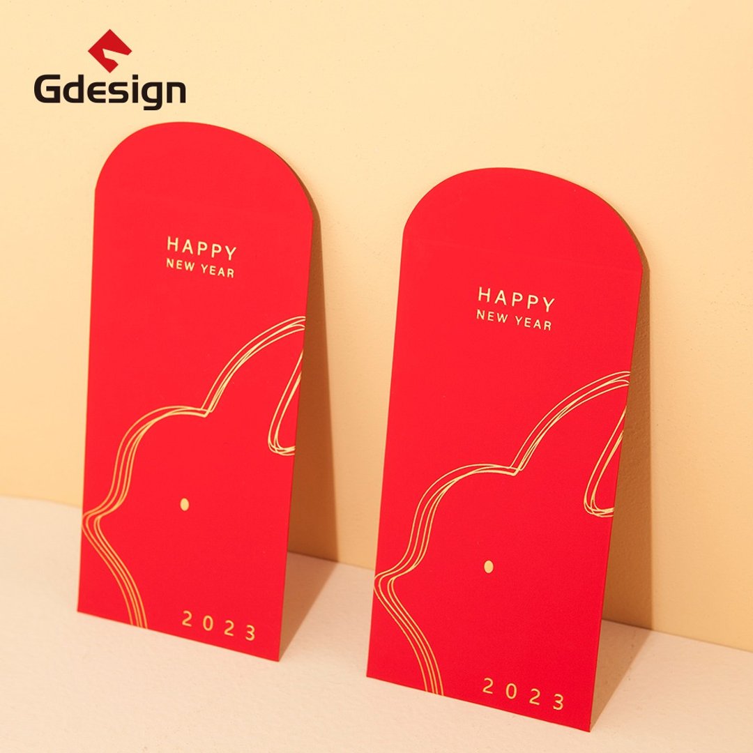 兔岁添福 烫金红包袋 Gdesign设计师款 2023 红包袋/6入 - 红包/春联 - 其他材质 红色