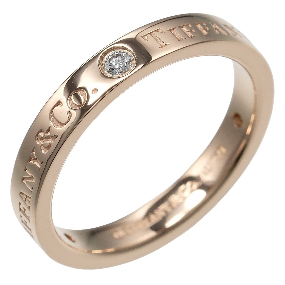 【日本直送】蒂芙尼 戒指 宽版戒指 9号 18K玫瑰金 3颗钻石 约3.39g TIFFANY&Co.【二手】A级 - 戒指 - 贵金属 金色