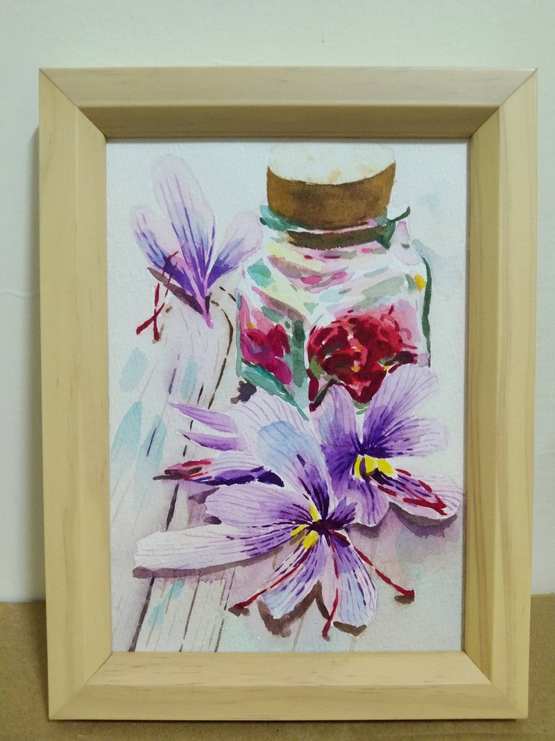 摆设 / 花 / 水彩画 / 原稿 / 含框 - 海报/装饰画/版画 - 纸 