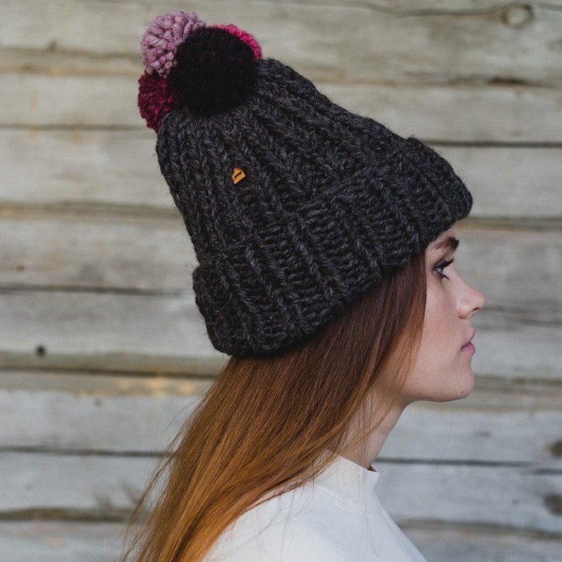 EETTERI 成人手工羊毛帽 (深灰) - 帽子 - 羊毛 灰色