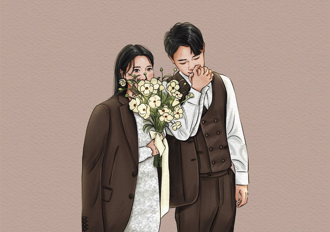 【定制化婚纱似颜绘】韩系婚纱电子档下单前请先私讯设计师讨论喔 - 电子手绘真人画像/绘画/插画 - 其他材质 多色
