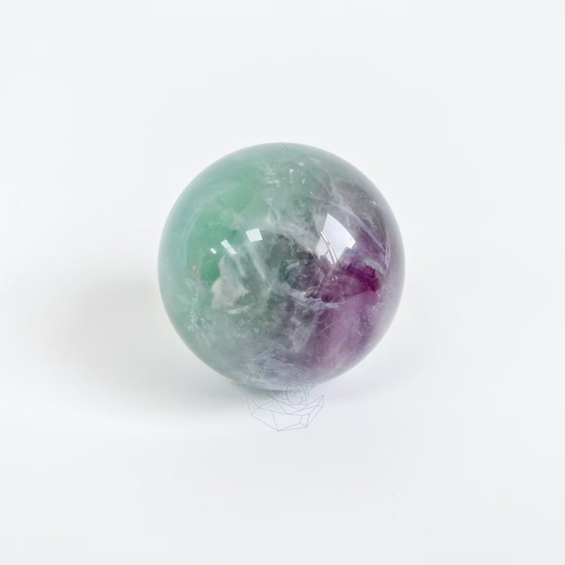 西瓜色 萤石球 羽毛 质感粉紫 彩虹光 黑34 - 摆饰 - 半宝石 多色