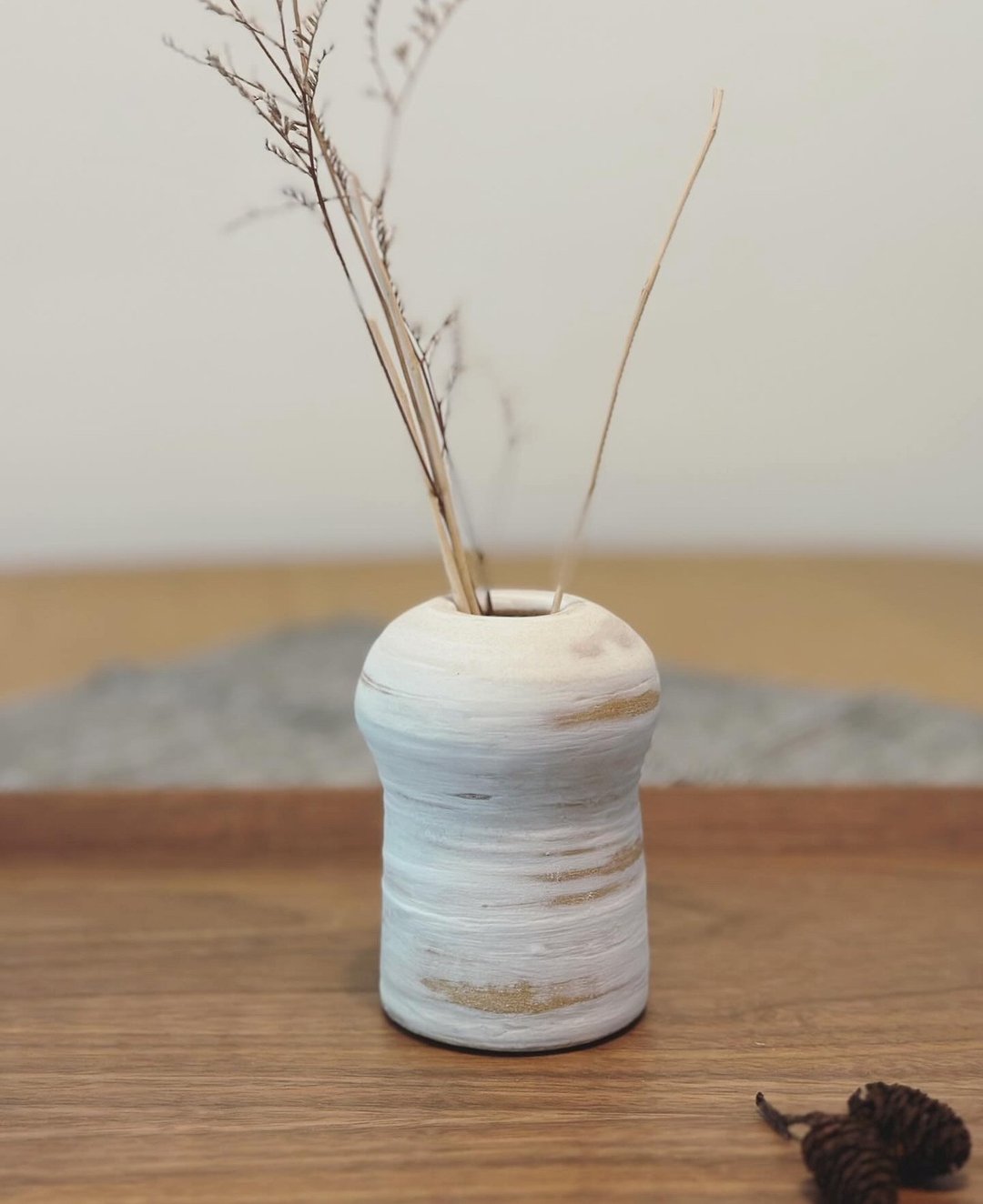 白陶痕 花器 - 扩香瓶 - 花瓶/陶器 - 陶 白色