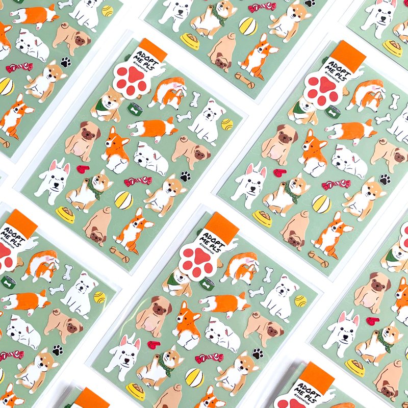 Adopt Me Please: Dog1 Sticker Sheet - 贴纸 - 防水材质 