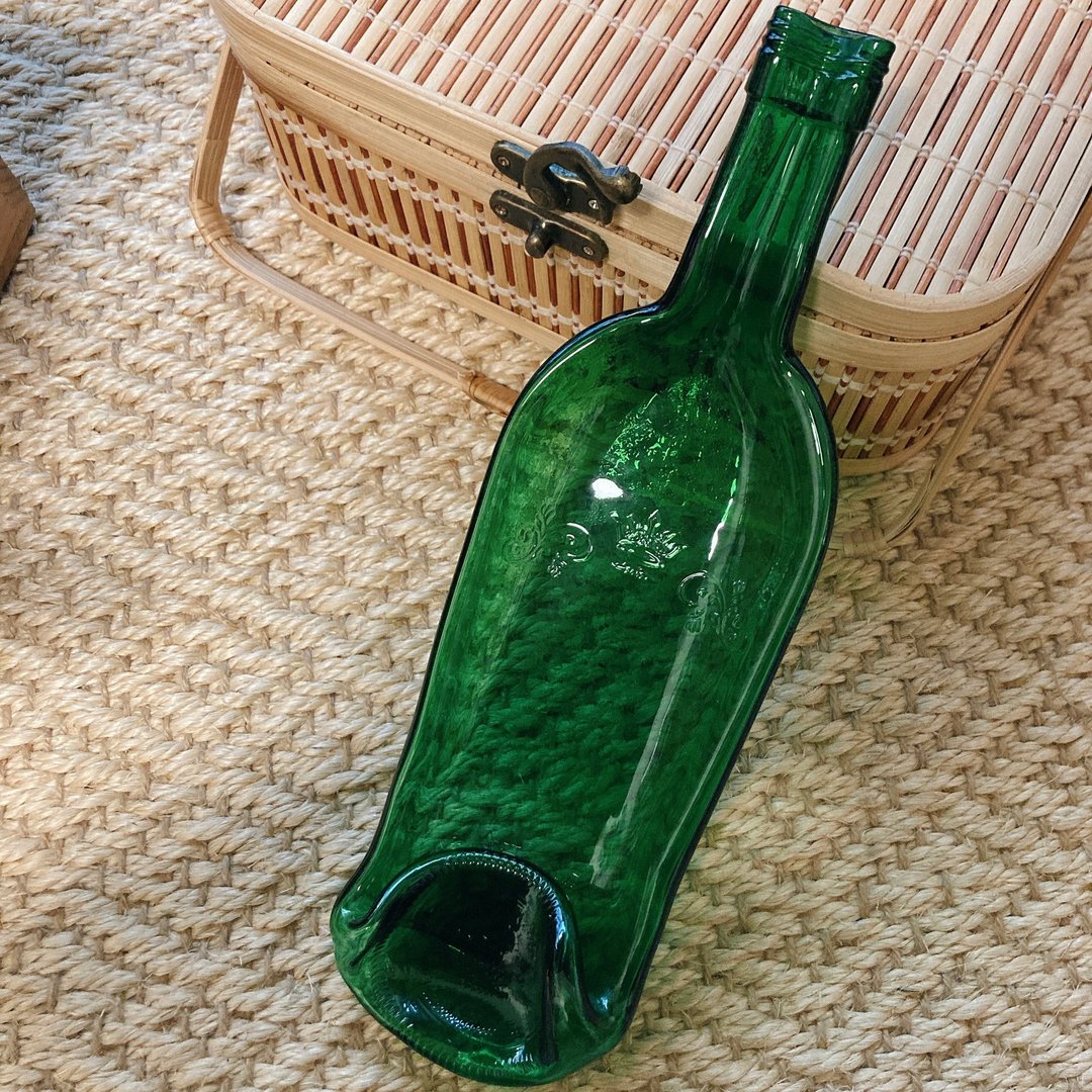 手工烧制红葡萄酒 绿色酒瓶盘 - 盘子/餐盘/盘架 - 玻璃 