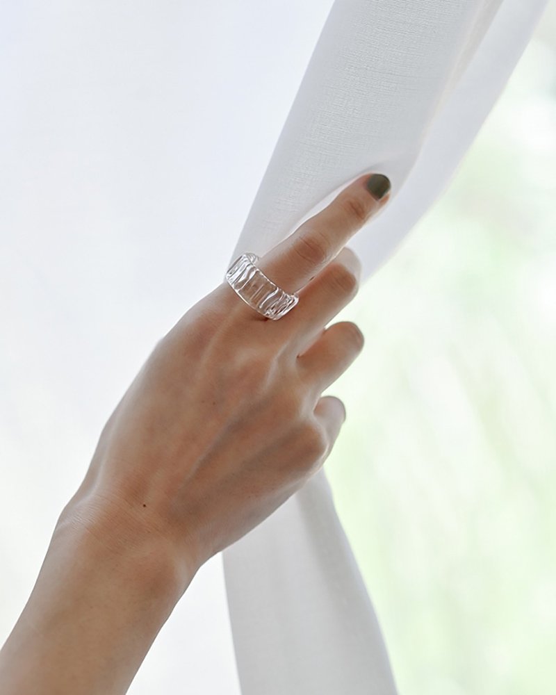 Hario 手工玻璃 介指 指环 - 冰柱 (HAA-IL-R) - 戒指 - 玻璃 透明