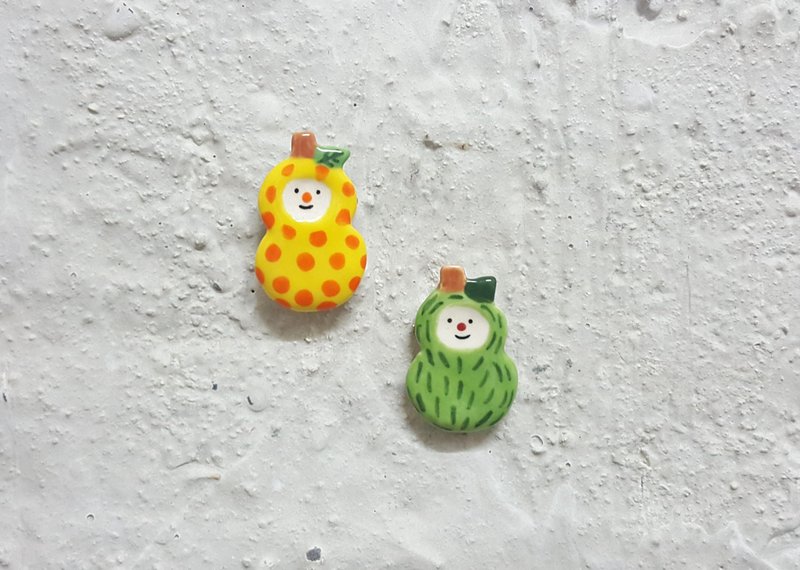 葫芦宝宝  陶瓷别针 - 胸针 - 陶 绿色