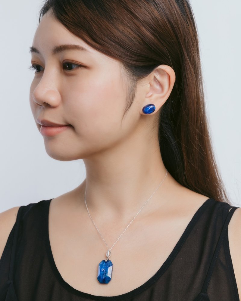 Kyanite 猫眼透光蓝晶石系列-宝石切面项链 - 项链 - 宝石 