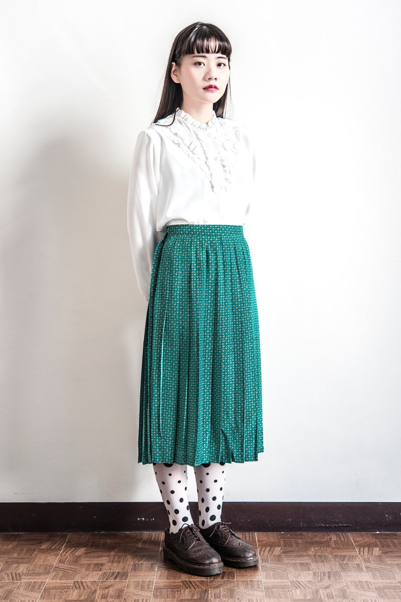 Vintage 复古绿古着裙 - 裙子 - 聚酯纤维 绿色