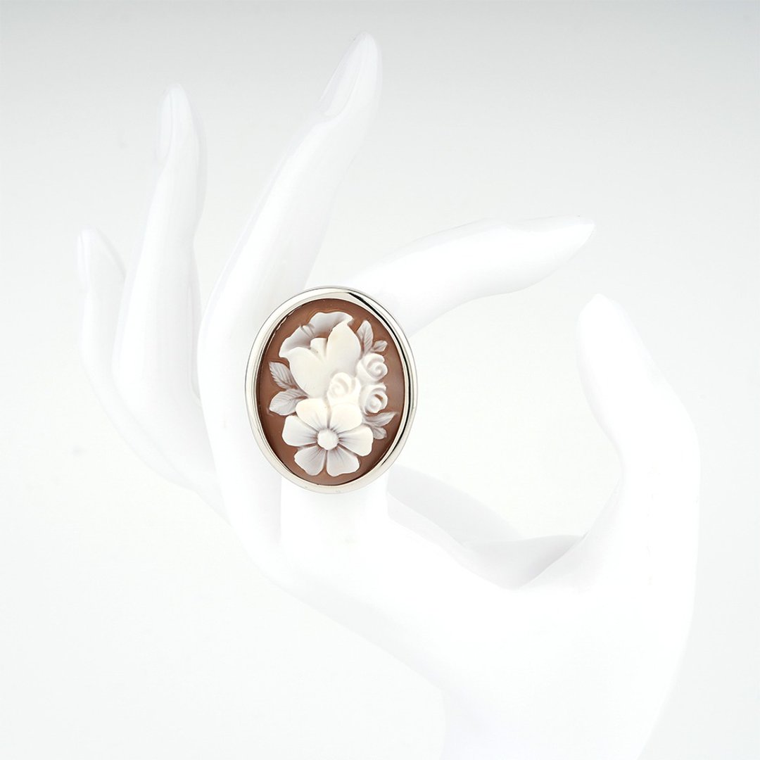 Cameo Italiano 意大利手工贝雕轻珠宝_CI_A21BB_3B - 戒指 - 纯银 银色