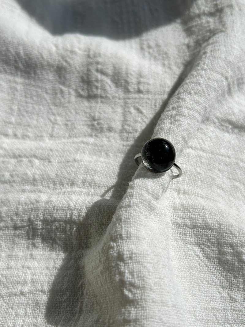 墨绿金箔  森林秘语 不锈钢戒围 可调节开口戒 - 戒指 - 不锈钢 绿色